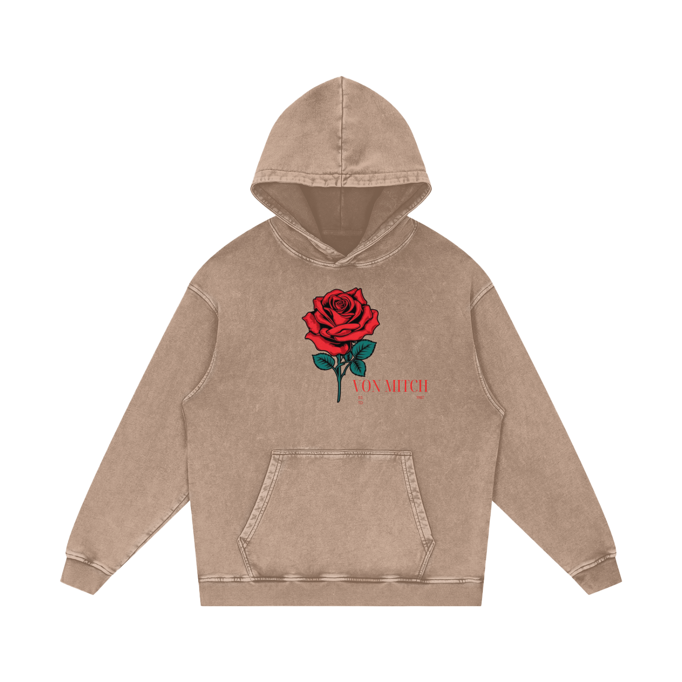 Washed Oversized Hooded Long Sleeve – Von Mitch (Unisex)