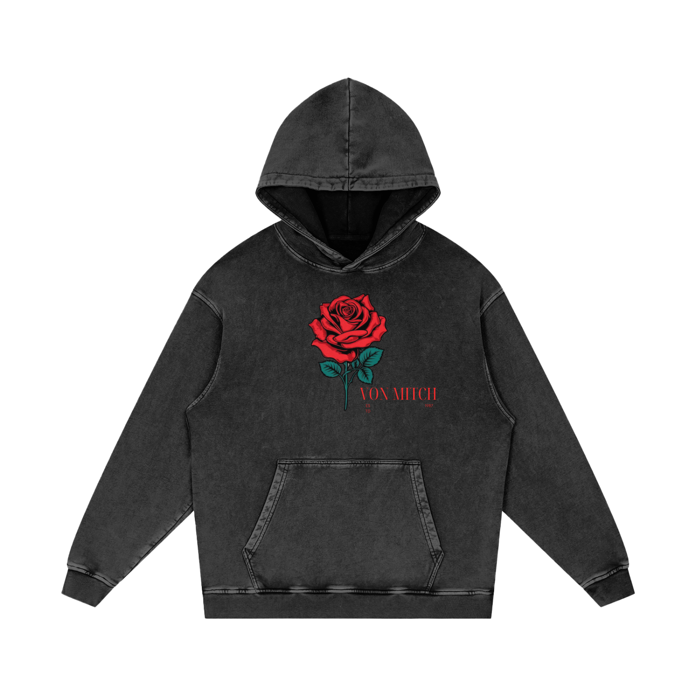 Washed Oversized Hooded Long Sleeve – Von Mitch (Unisex)