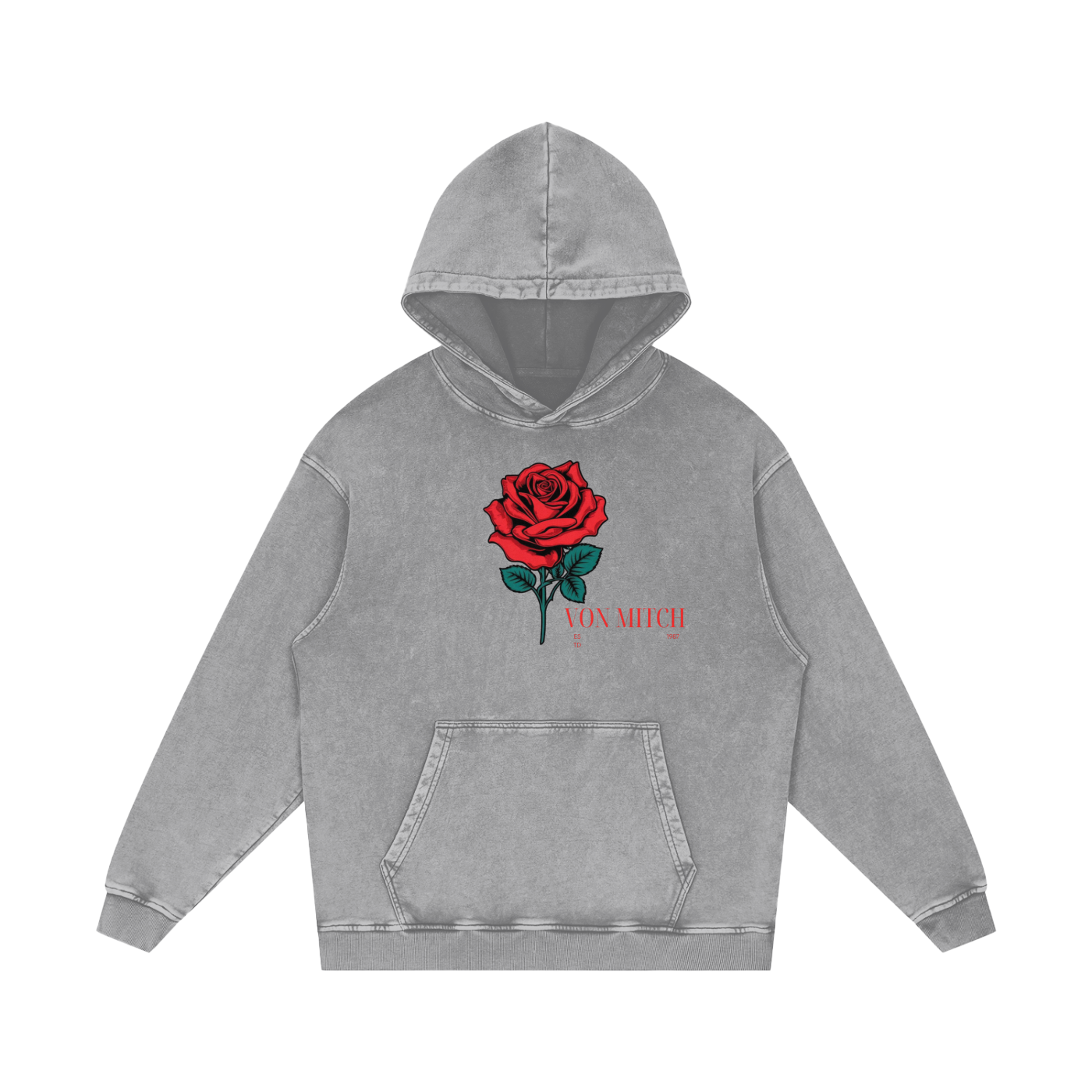 Washed Oversized Hooded Long Sleeve – Von Mitch (Unisex)
