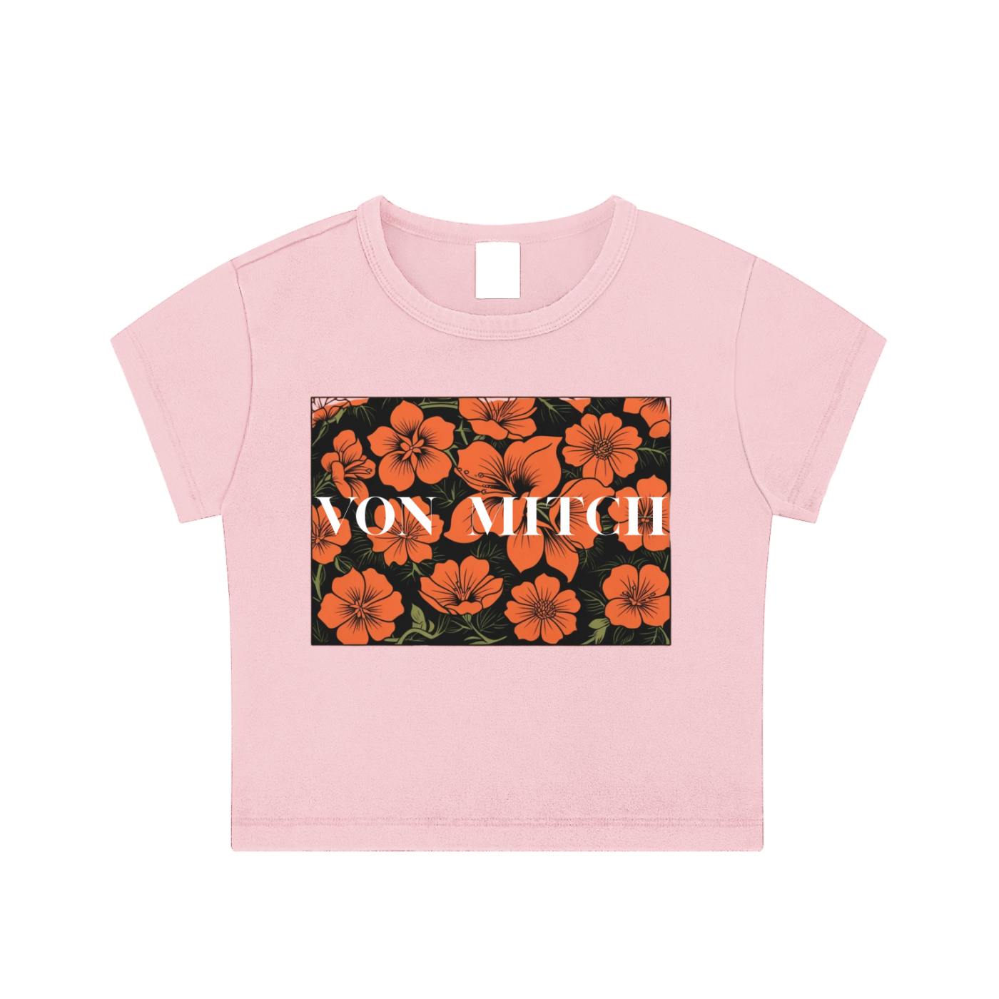 Orange Print Snow Washed Crop Top – Von Mitch (Women’s)