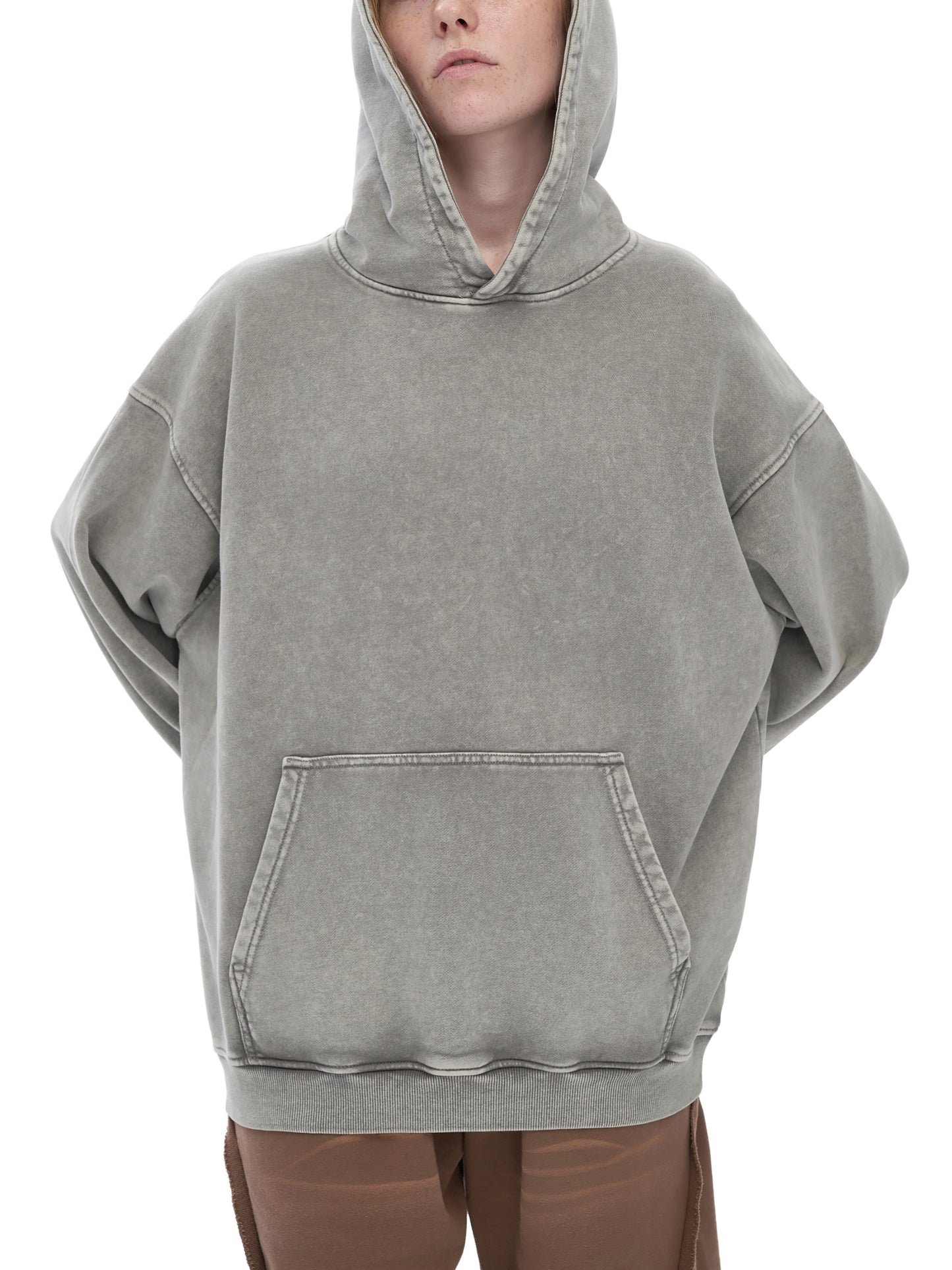 Washed Oversized Hooded Long Sleeve – Von Mitch (Unisex)