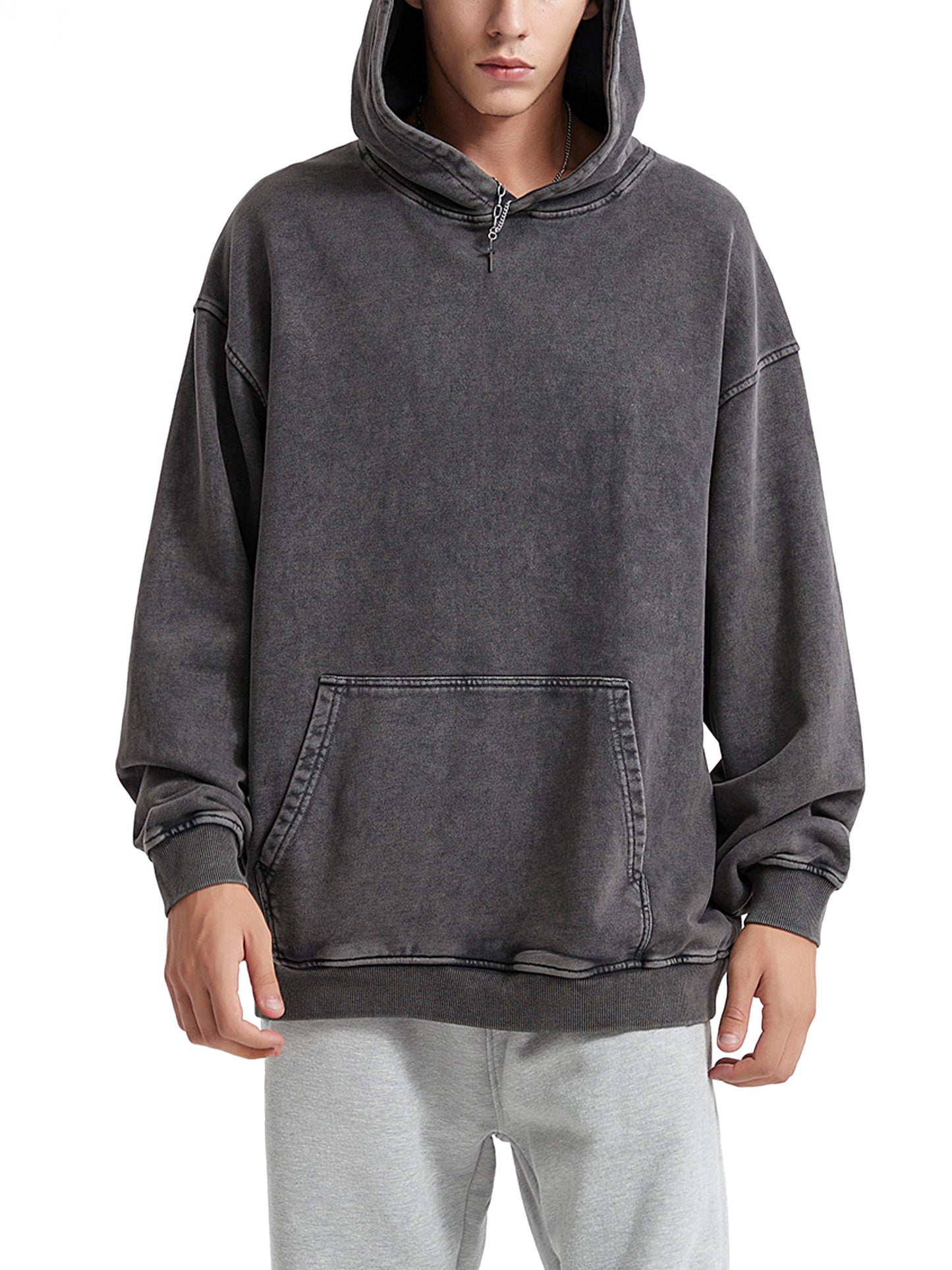 Washed Oversized Hooded Long Sleeve – Von Mitch (Unisex)