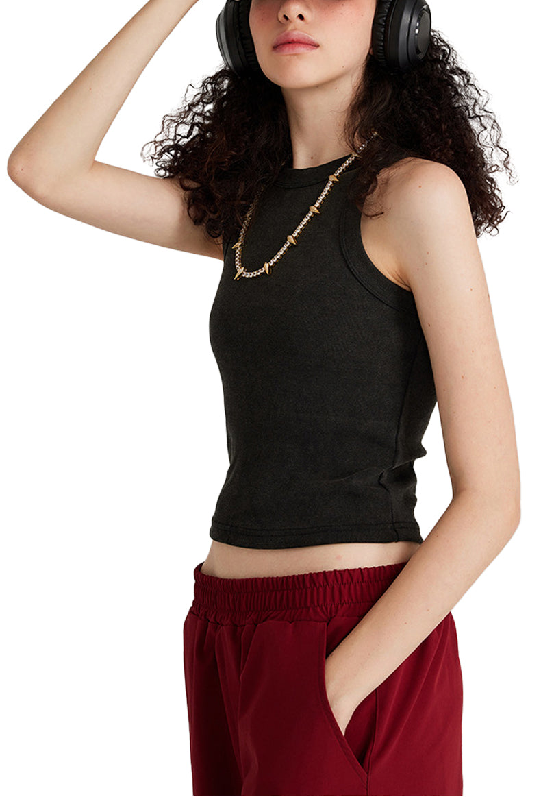 White Snow Washed Crop Tank – Von Mitch (Women’s)