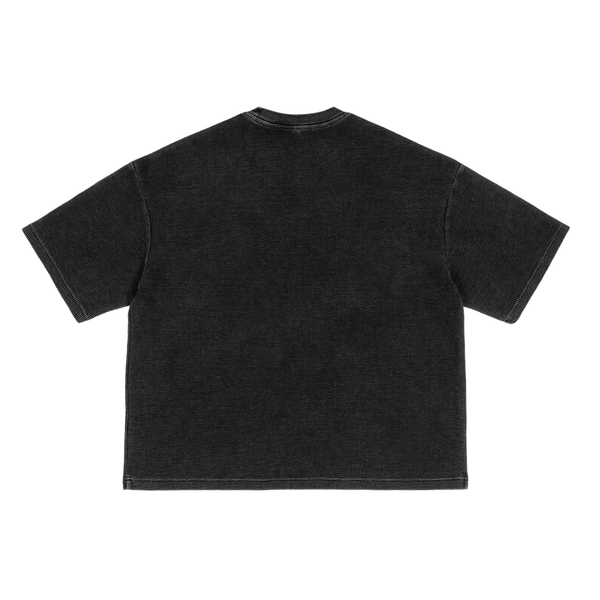 The Waffle-Texture Washed Boxy T-Shirt by Von Mitch (Unisex)