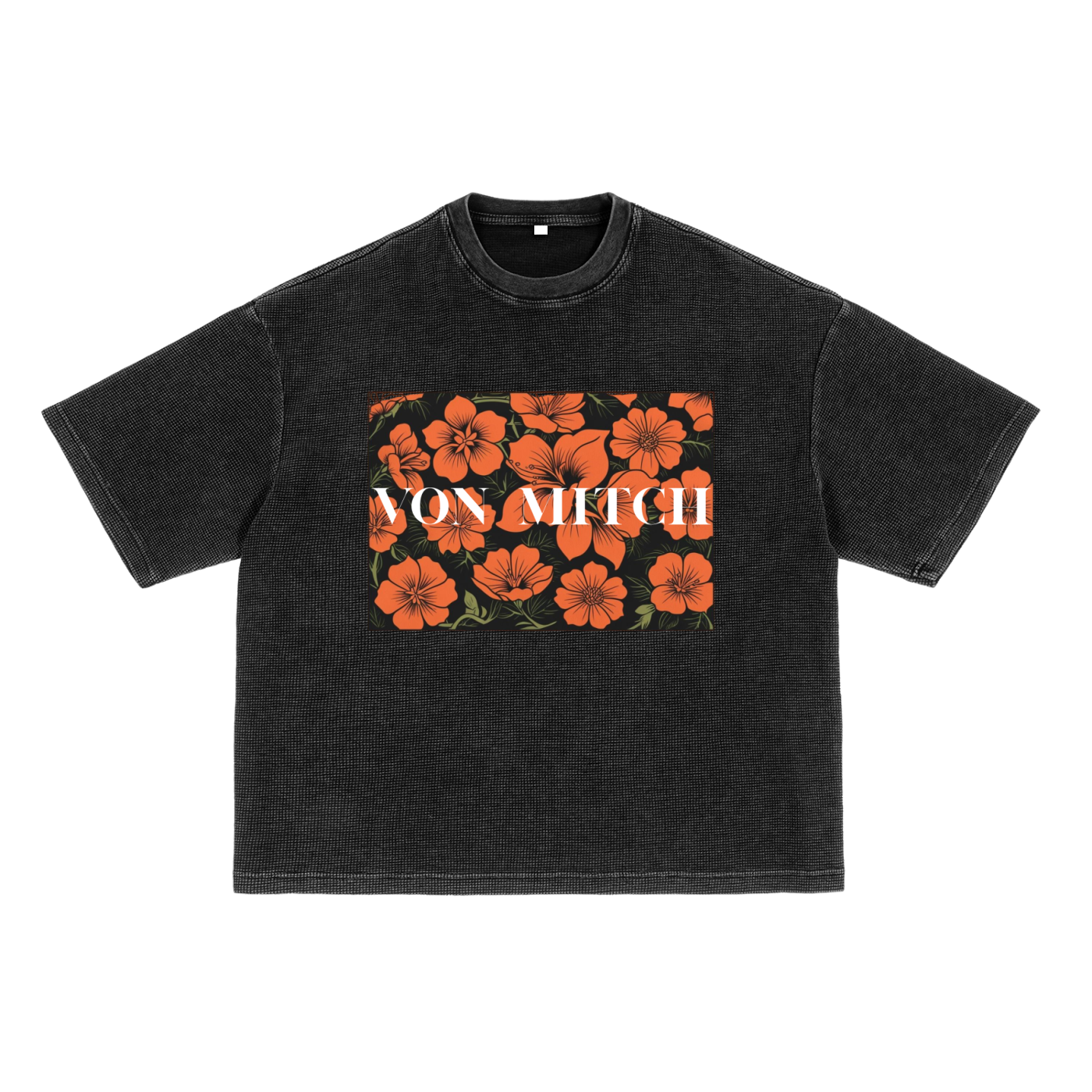 The Waffle-Texture Washed Boxy T-Shirt by Von Mitch (Unisex)