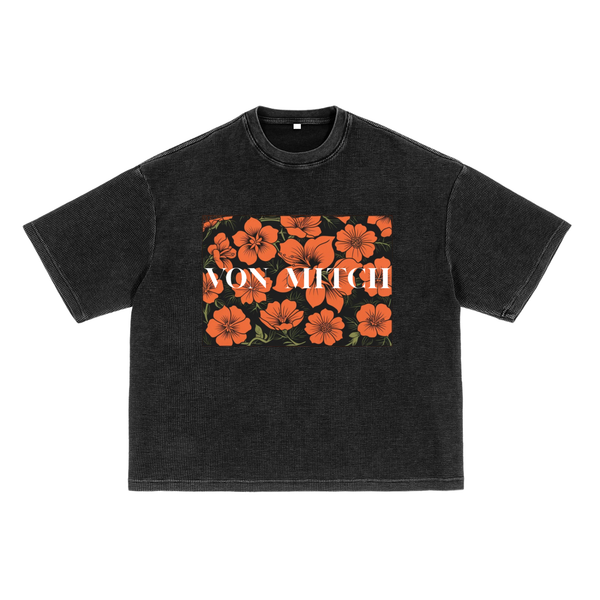 The Waffle-Texture Washed Boxy T-Shirt by Von Mitch (Unisex)
