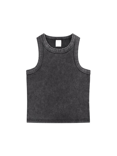 White Snow Washed Crop Tank – Von Mitch (Women’s)