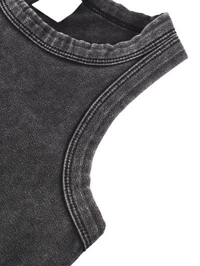 White Snow Washed Crop Tank – Von Mitch (Women’s)