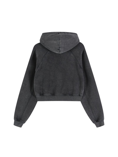 Snow Washed Cropped Hoodie