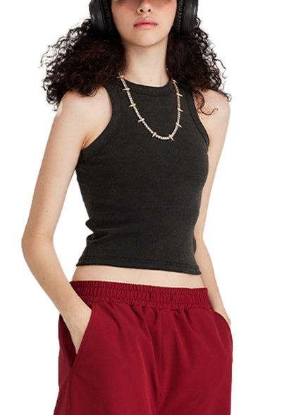White Snow Washed Crop Tank – Von Mitch (Women’s)