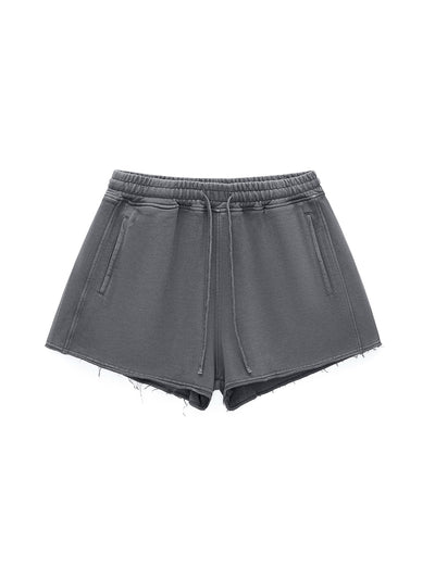 Snow Washed Raw Edge Drawstring Shorts - Von Mitch (Women's)